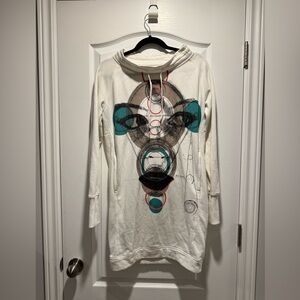 211- Diesel Cowl neck, long sweatshirt with side pockets